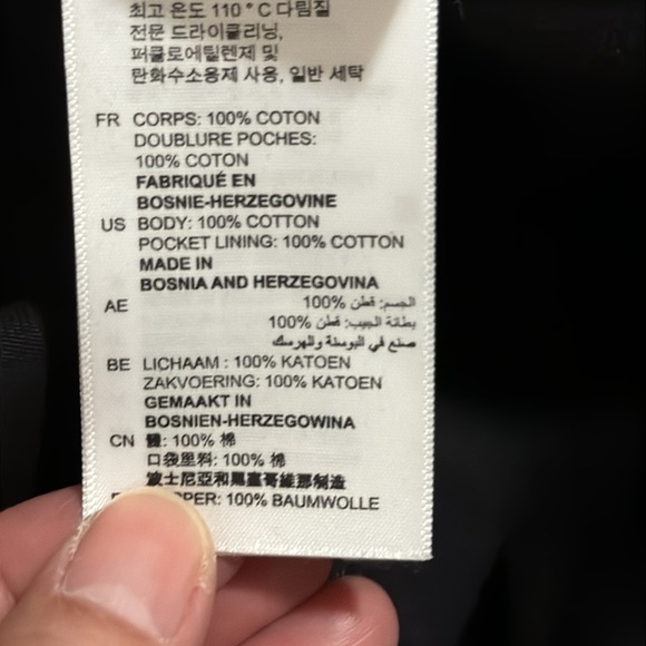 Vintage Sandro Malena Trench Coat Black Belted Twill Cotton Flap Lapel-36 - Picture 15 of 15